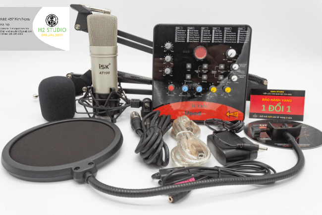 COMBO MIC THU ÂM ISK AT100 + SOUND CARD ICON UPOD PRO
