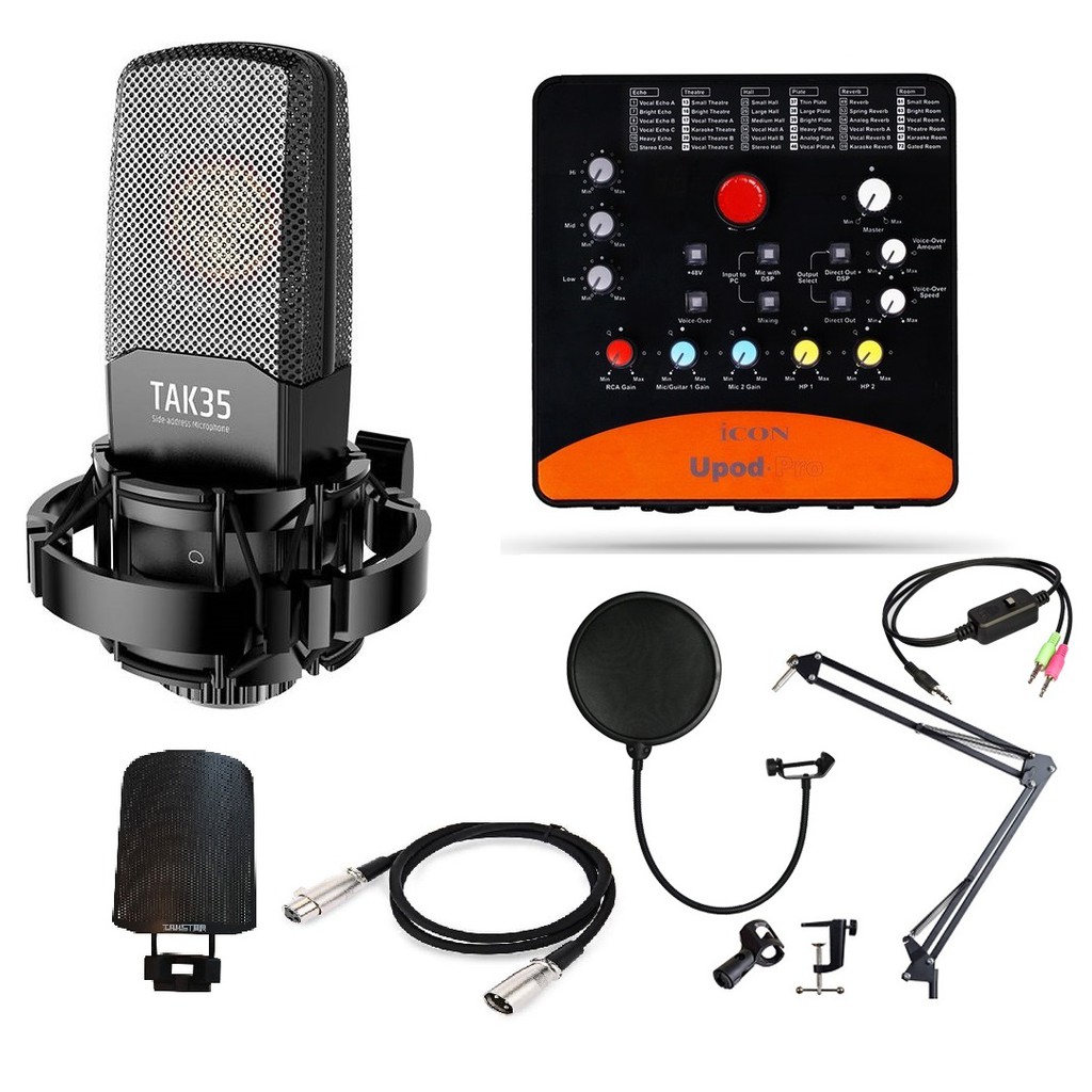 Combo Micro thu âm Takstar Tak35 + Sound card Icon Upod Pro